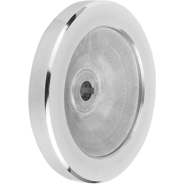 Disc Handwheel D1=250 Reamed Hole With Slot D2=22H7, B3=6, T=24, 8 Aluminum, Without Grip
